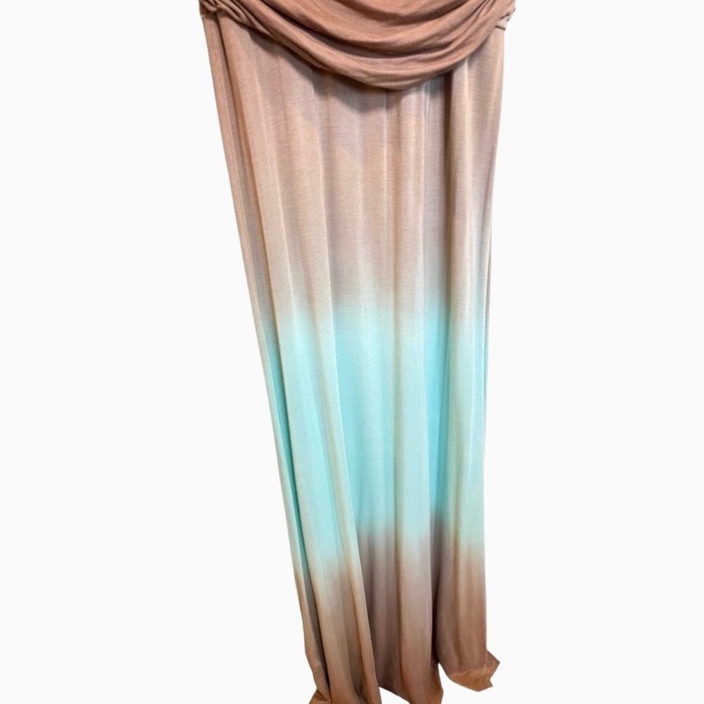 Young Fabulous & Broke Ombre Maxi Dress Brown Blue Stretch M - Picture 6 of 9
